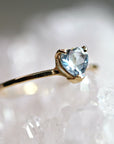 Heart Cut Aquamarine Ring 14k Gold