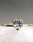 Aquamarine Heart Ring 14k Gold, Heart Cut March Birthstone Engagement Ring - Melt'm Jewelry