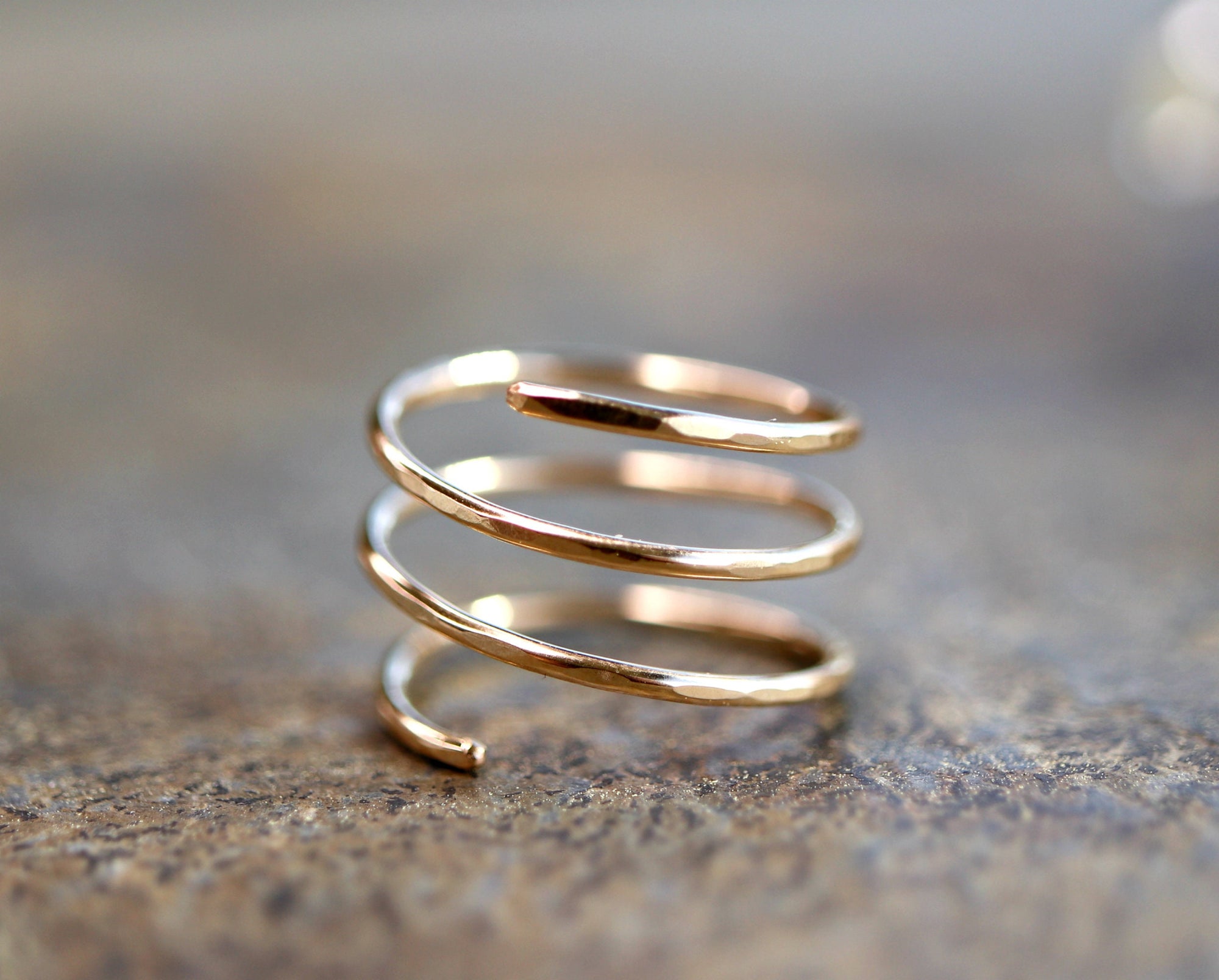 Gold Spiral Ring, in Yellow Gold, Rose Gold or Sterling silver