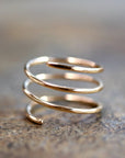 Gold Spiral Ring, in Yellow Gold, Rose Gold or Sterling silver - Melt'm Jewelry