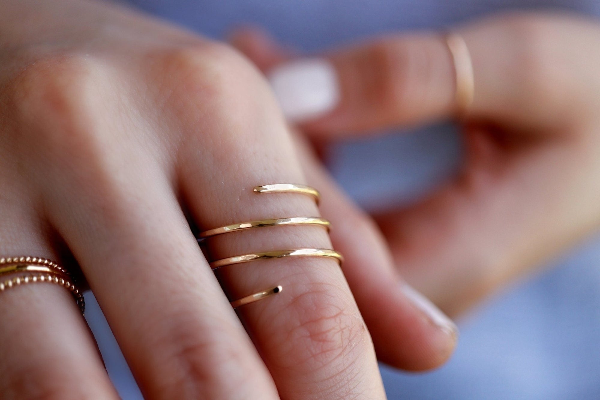 Gold Spiral Ring, in Yellow Gold, Rose Gold or Sterling silver - Melt'm Jewelry