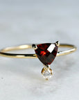 Diamond & Garnet Ring 14k Gold - Melt'm Jewelry