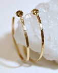 Hammered Gold Large Hoop Earrings