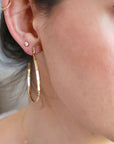 Hammered Gold Large Hoop Earrings