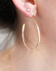 Hammered Gold Large Hoop Earrings