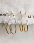 2 Inch Gold Hoop Earrings, Lightweight Gold Hoops