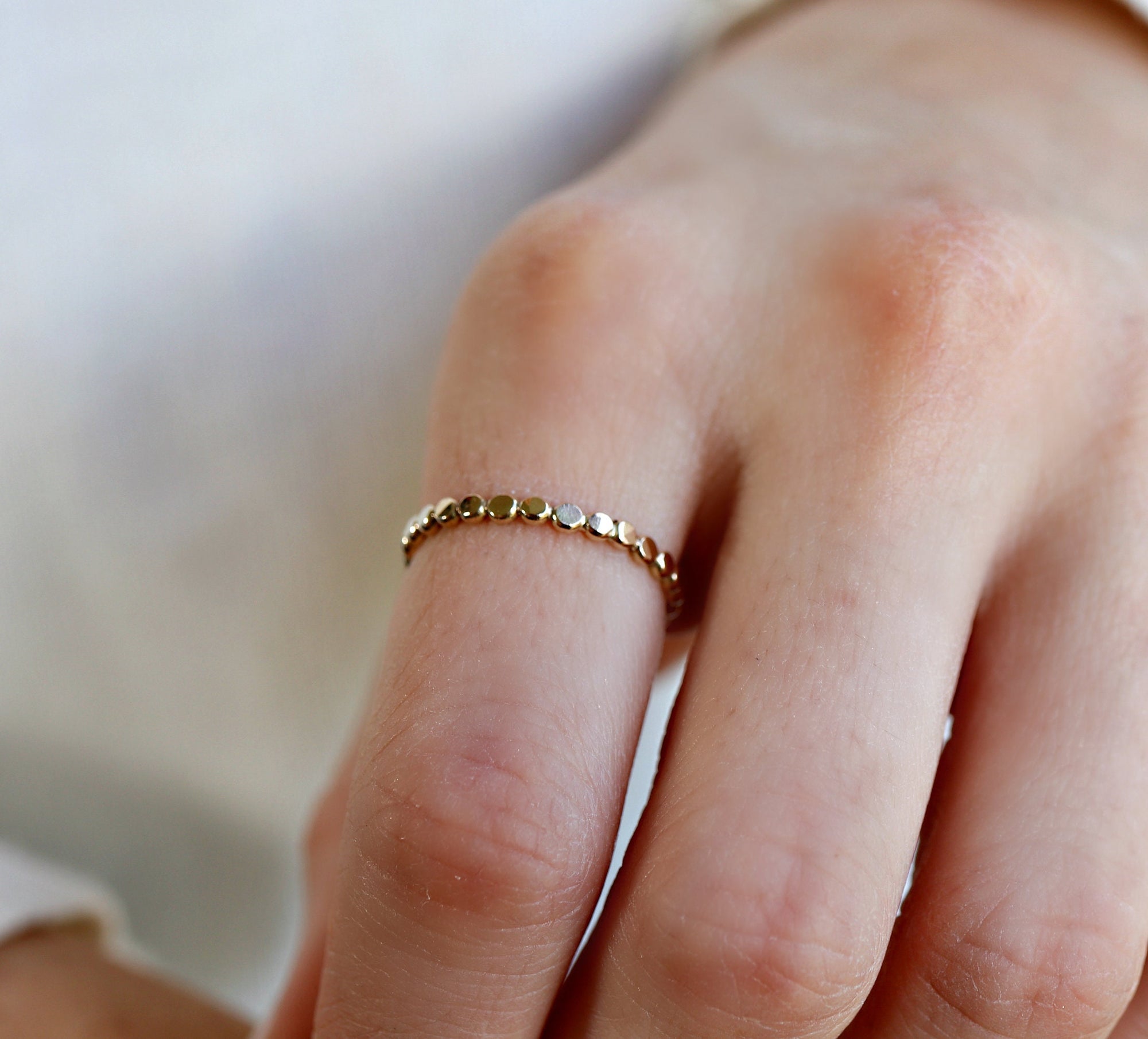 Gold Filled Beaded Stackable Ring