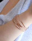 Rose Gold Hammered Open Cuff Bracelet