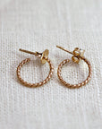 Gold Twisted Hoop Earrings, Dainty Gold Hoop Earrings