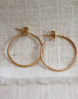 Gold Twisted Hoop Earrings, Dainty Gold Hoop Earrings