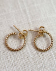 Gold Twisted Hoop Earrings, Dainty Gold Hoop Earrings