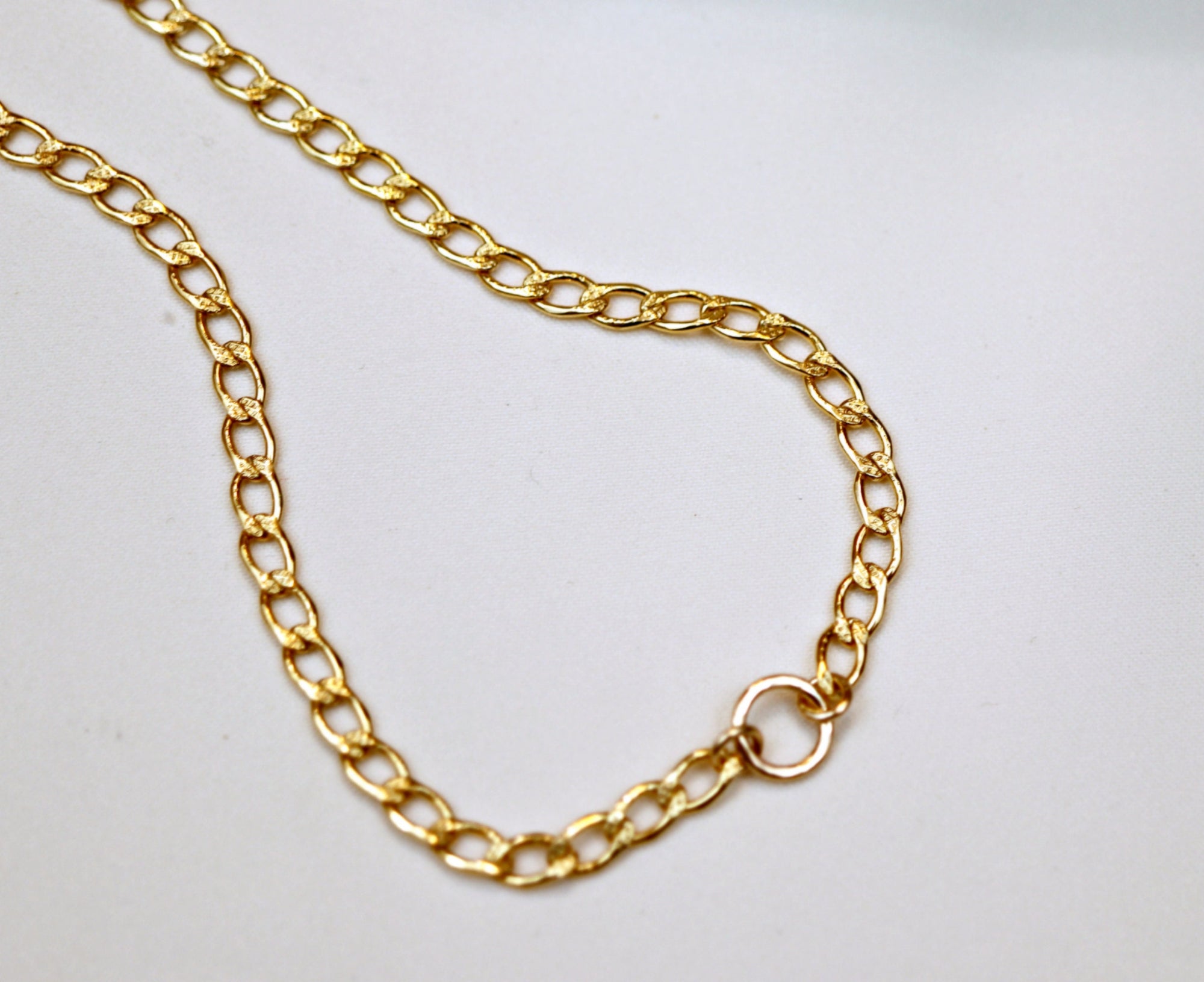 Thick Gold Filled Curb Chain Karma Open Circle Necklace