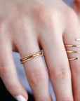 Solid Gold Hammered Dainty Thin Ring