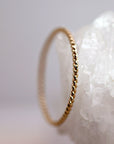 14k Solid Gold Twisted Stackable Ring: Midi Ring - Melt'm Jewelry