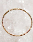 14k Solid Gold Twisted Ring, Gold Stackable Ring, Midi Ring - Melt'm Jewelry