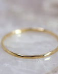 Solid Gold Hammered Dainty Thin Ring