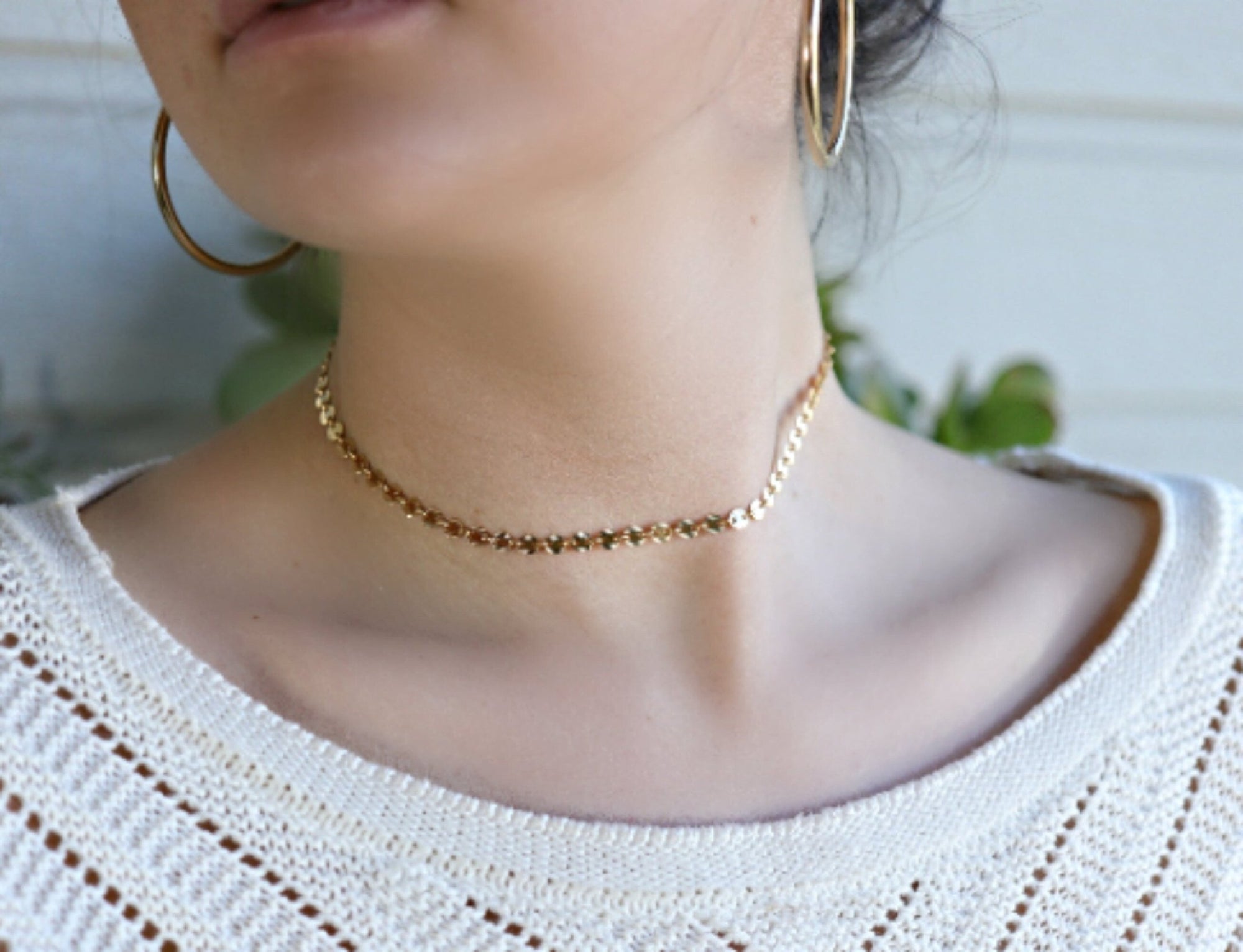 Gold Coin Disc Choker - Melt'm Jewelry