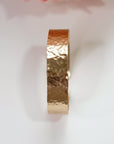 Wide Hammered Gold Cuff Bracelet Personalized - Melt'm Jewelry