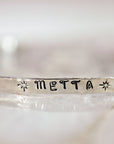 METTA Prayer Cuff Bracelet, Meaningful Jewelry