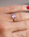 Emerald Cut Amethyst Ring in 14k Rose Gold or Yellow Gold - Melt'm Jewelry