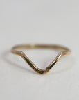 Gold Filled Chevron Ring, Curved Band Ring