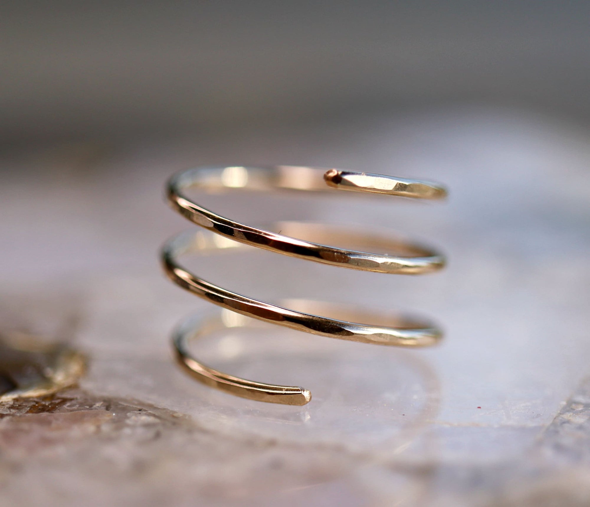 Gold Spiral Ring, in Yellow Gold, Rose Gold or Sterling silver - Melt'm Jewelry