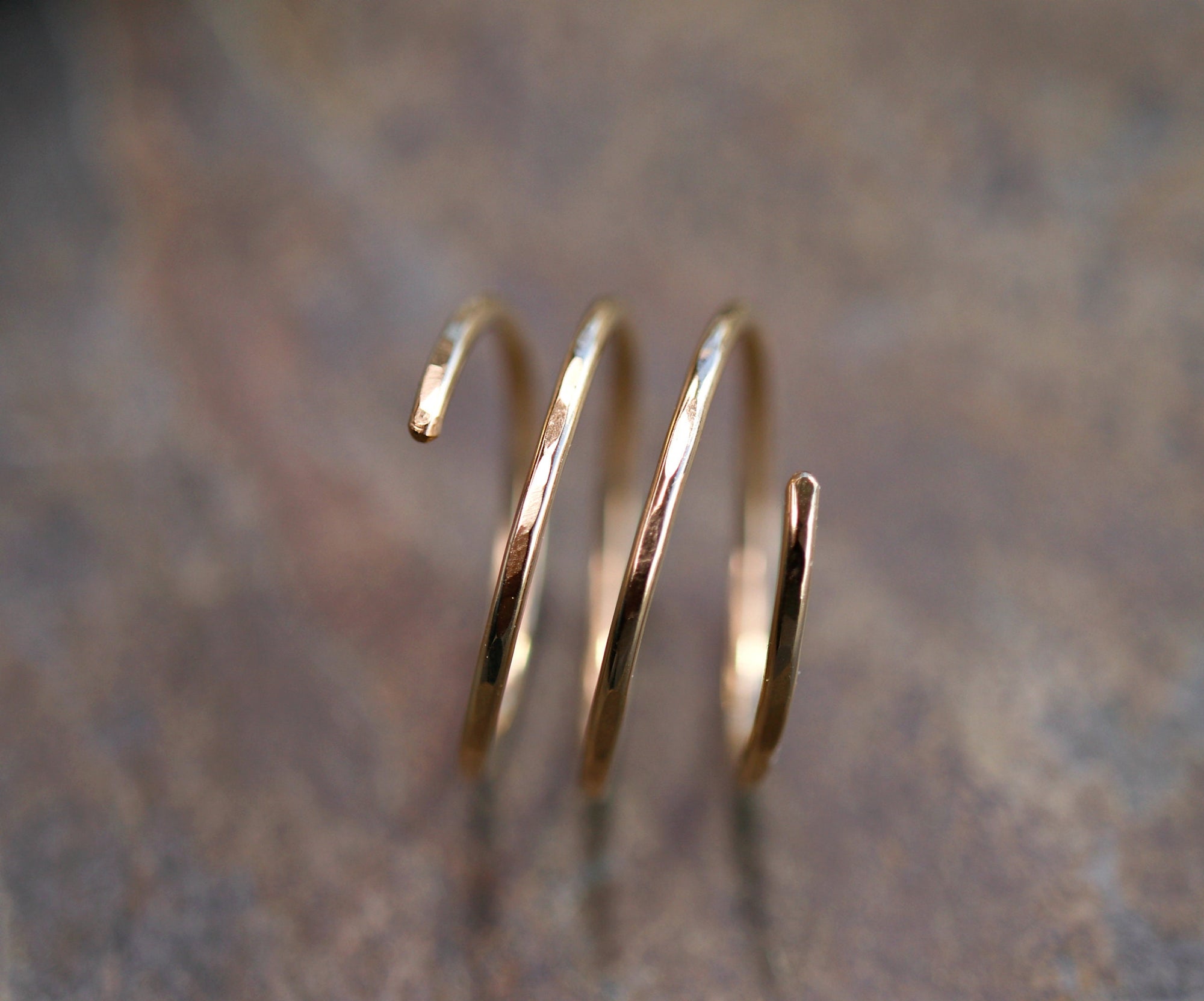 Gold Spiral Ring, in Yellow Gold, Rose Gold or Sterling silver