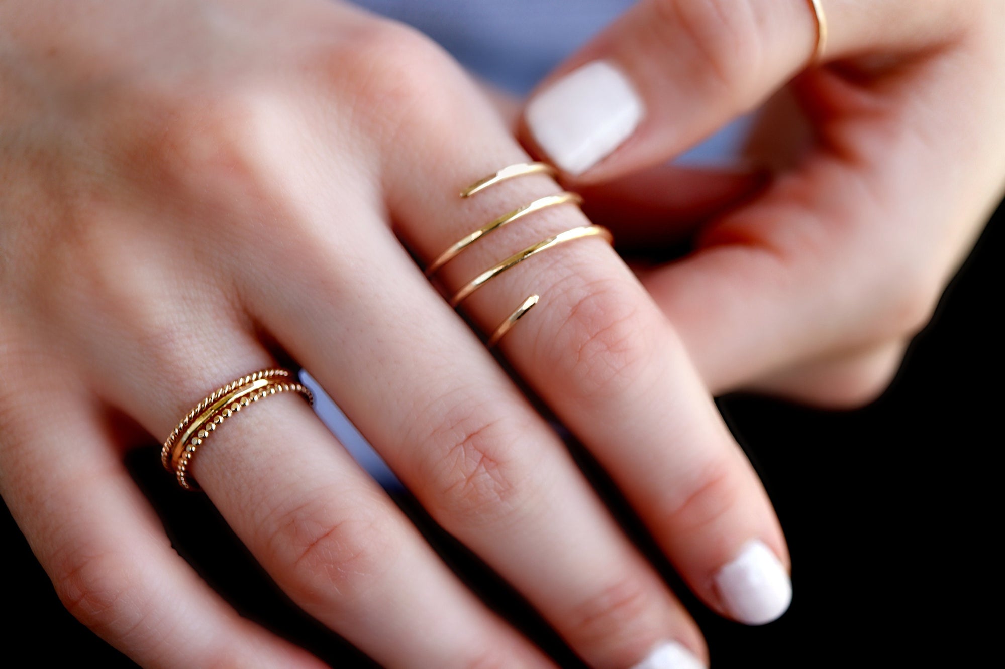 Gold Spiral Ring, in Yellow Gold, Rose Gold or Sterling silver