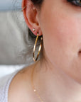 Hammered Gold Large Hoop Earrings