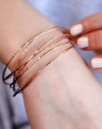 Rose Gold Hammered Open Cuff Bracelet