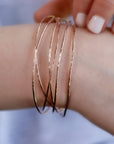 Rose Gold Hammered Open Cuff Bracelet