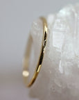 Solid Gold Hammered Dainty Thin Ring