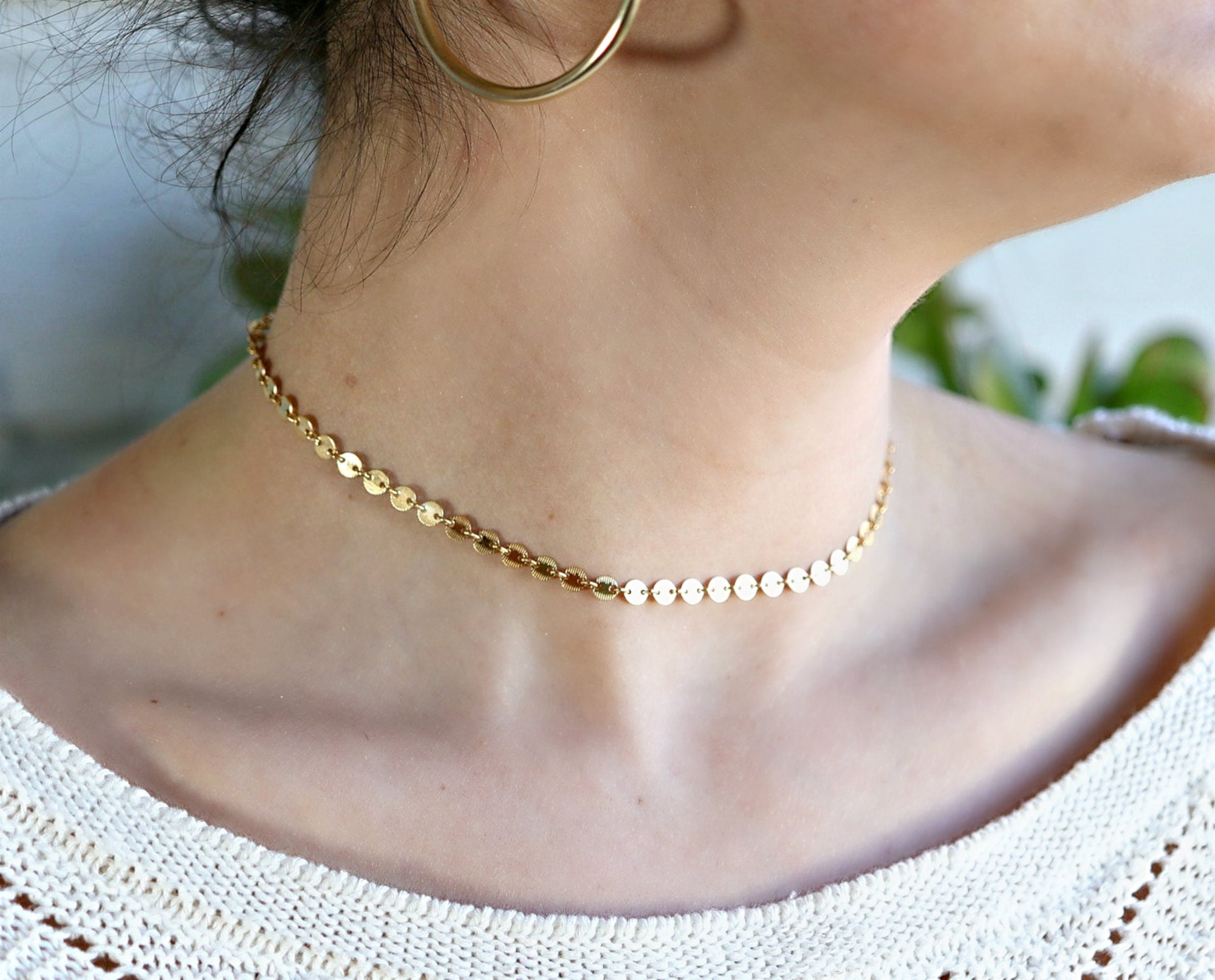 Gold Coin Disc Choker