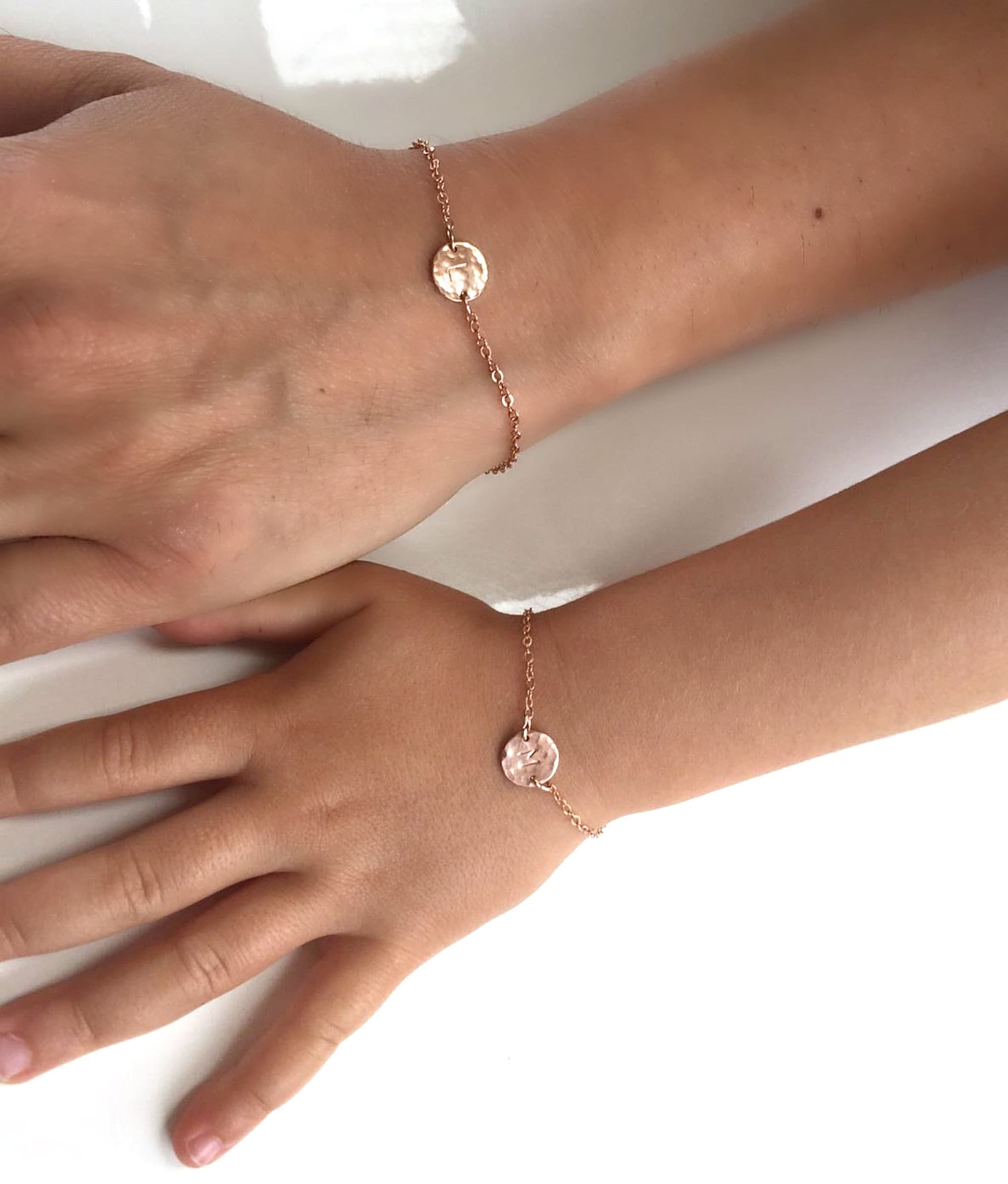 Mother Daughter Initial Bracelet Set - Melt'm Jewelry