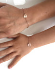 Mother Daughter Initial Bracelet Set