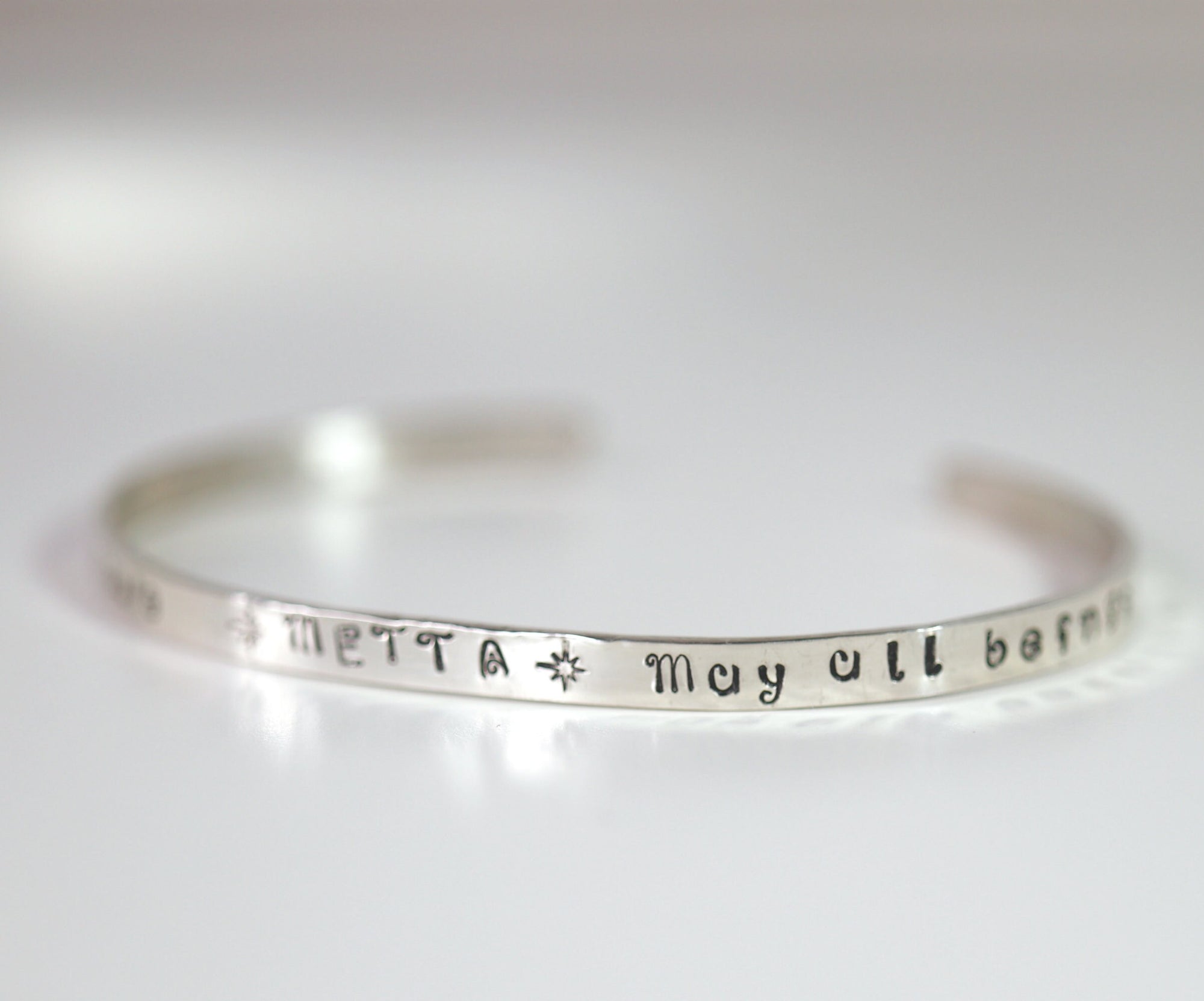 METTA Prayer Cuff Bracelet, Meaningful Jewelry