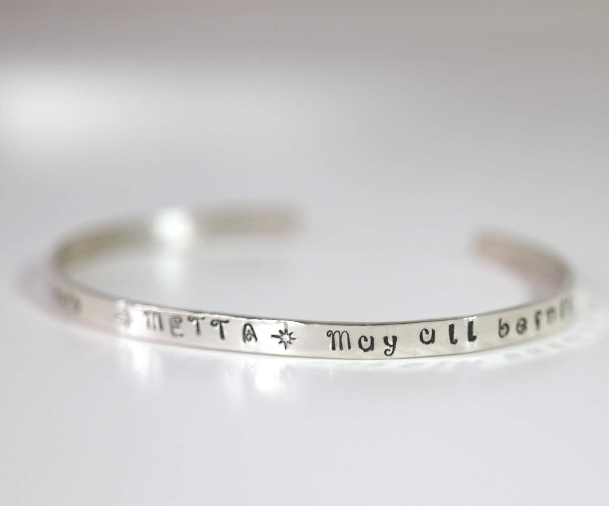 METTA Prayer Cuff Bracelet, Meaningful Jewelry