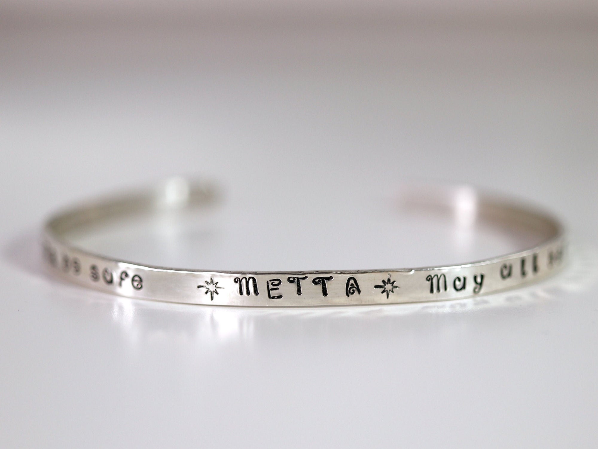 METTA Prayer Cuff Bracelet, Meaningful Jewelry