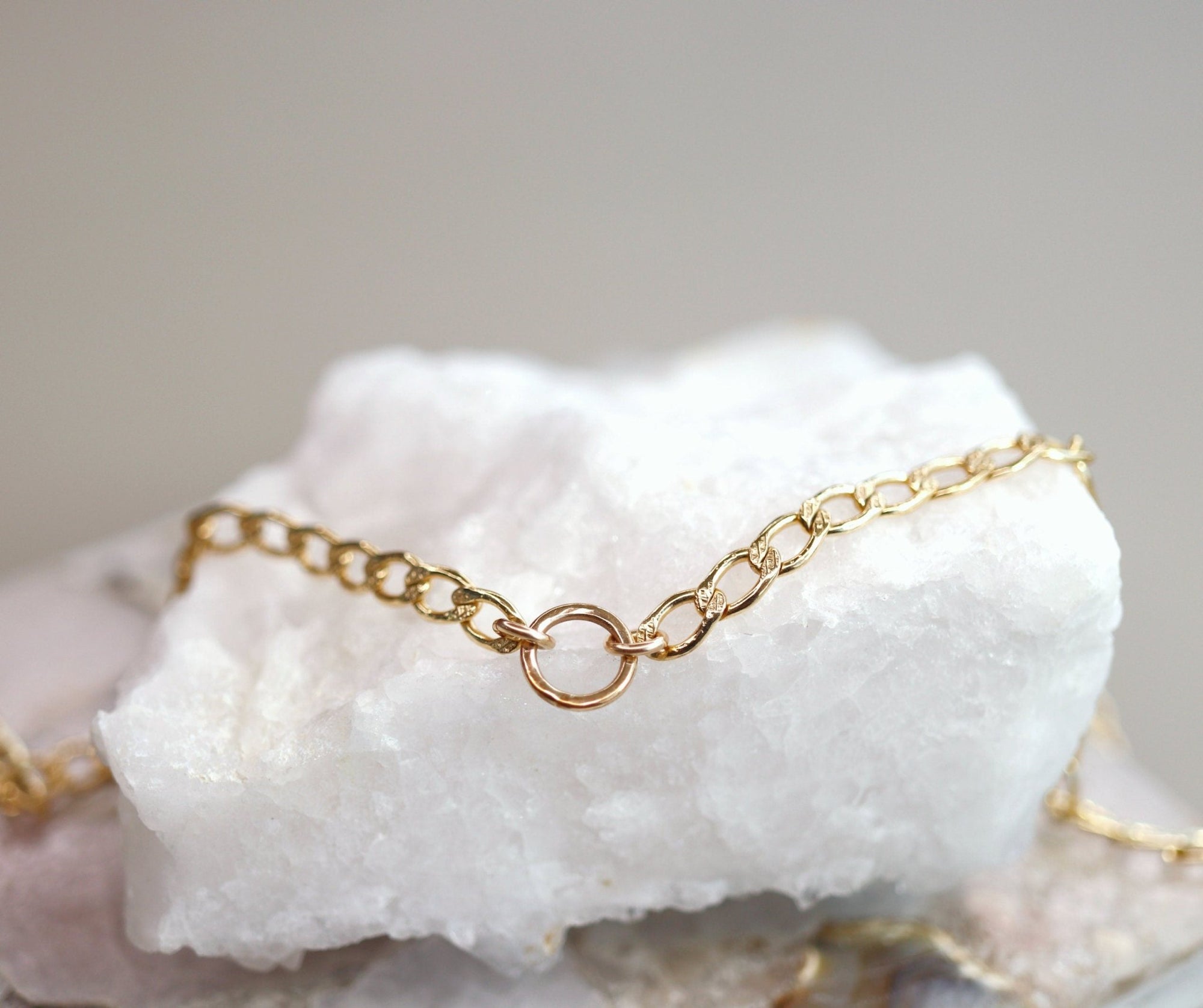 Thick Gold Filled Curb Chain Karma Open Circle Necklace - Melt'm Jewelry