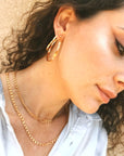 Hammered Gold Large Hoop Earrings