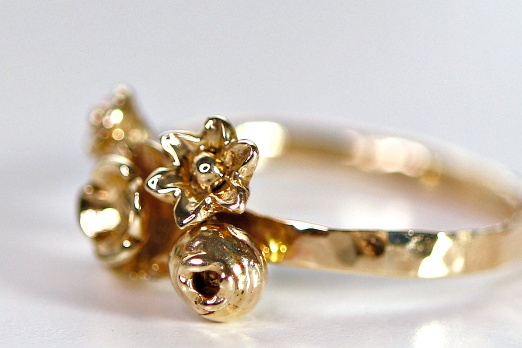 14k Gold Flower Cluster Ring - Melt'm Jewelry