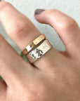 6mm Large Hammered Sterling Silver Band - Melt'm Jewelry