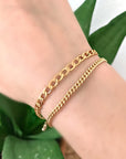 Thick Curb Chain Bracelet, Gold Filled or Sterling Silver