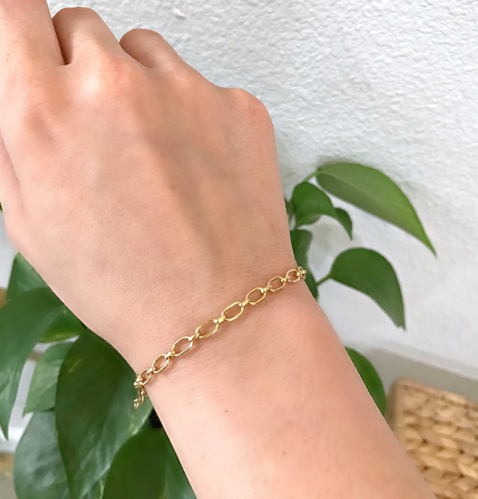 Gold Thick Chain Bracelet, Gold Layering Bracelet - Melt'm Jewelry