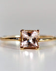 14k Gold Princess Cut Morganite Ring