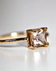 14k Gold Princess Cut Morganite Ring