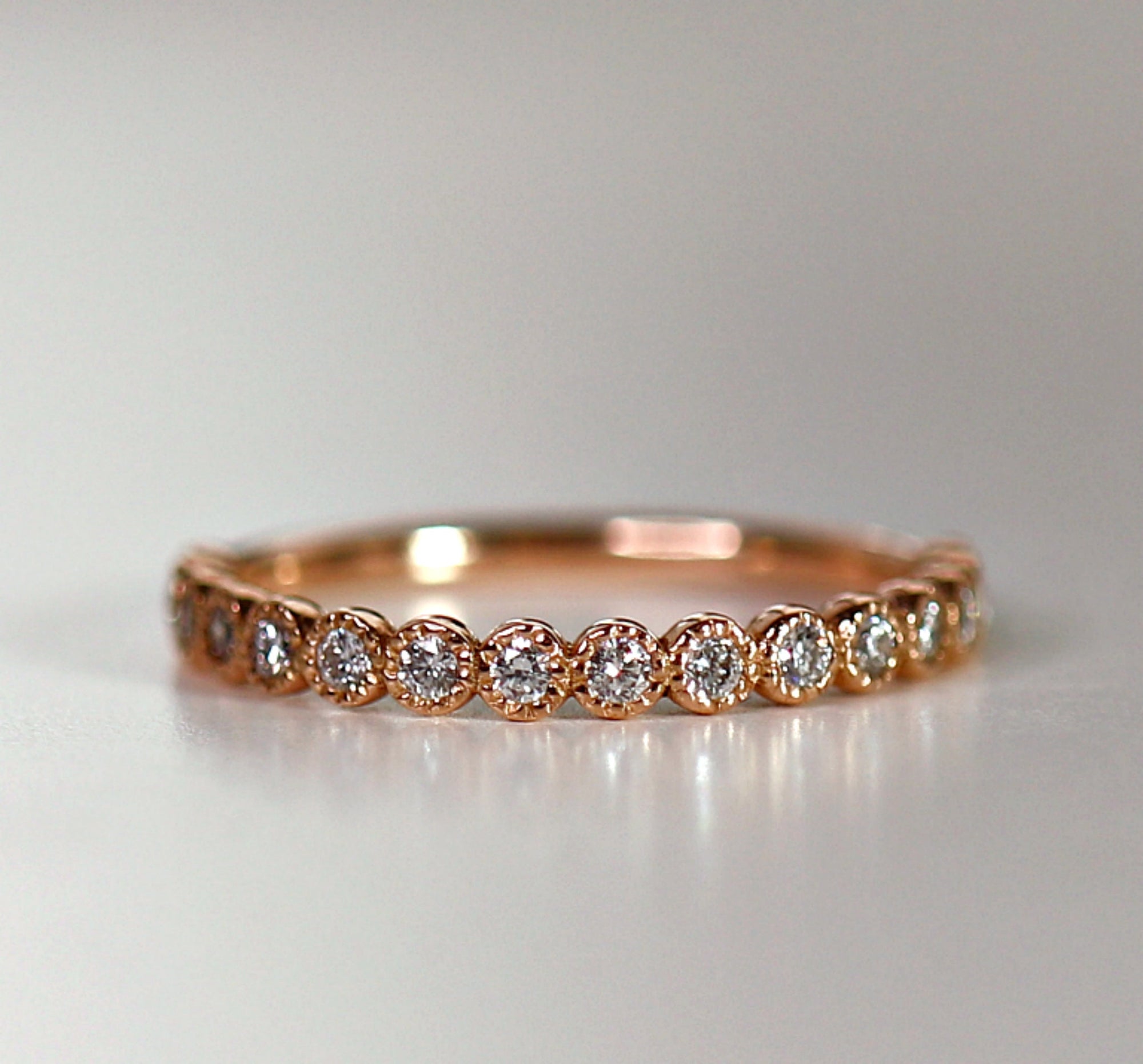 Eternity Ring 14k Yellow Gold, Half Eternity Band