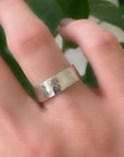 6mm Large Hammered Sterling Silver Band