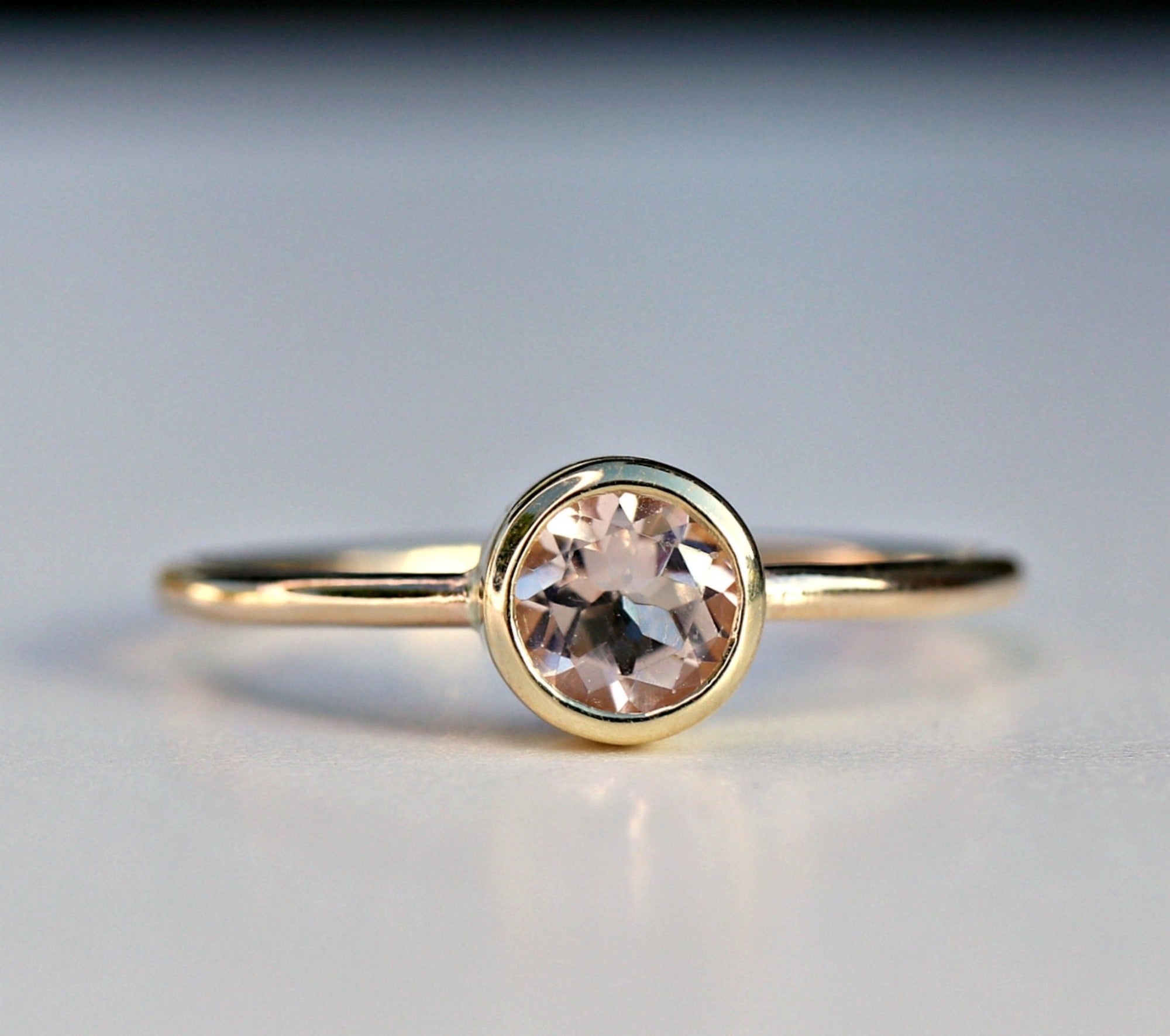 14k Gold Blush Morganite Ring - Melt'm Jewelry
