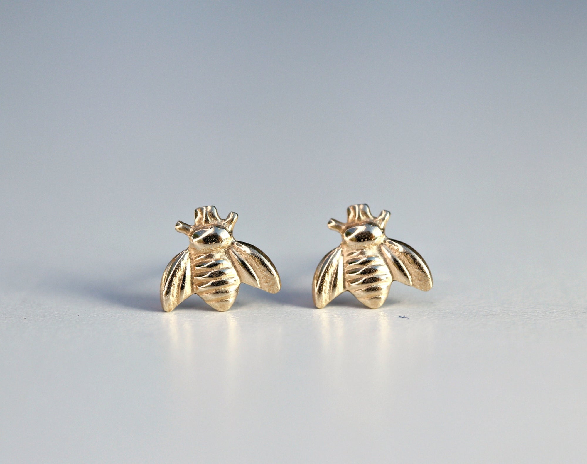 14k Gold Bee Stud Earrings